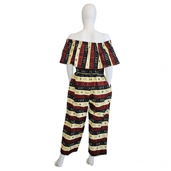African Print Ankara Style Pants Jumper Jumpsuit Romper - Picture 2 of 2